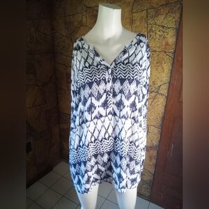 Black and White Patterned Blouse